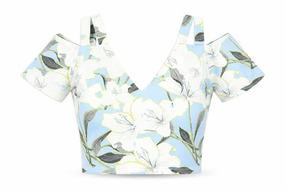 Womens UK Size 6 Miss Selfridge Blue Cropped Blouse