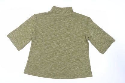 Rain Womens Green Polyester Pullover Sweatshirt Size M Button