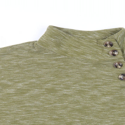 Rain Womens Green Polyester Pullover Sweatshirt Size M Button