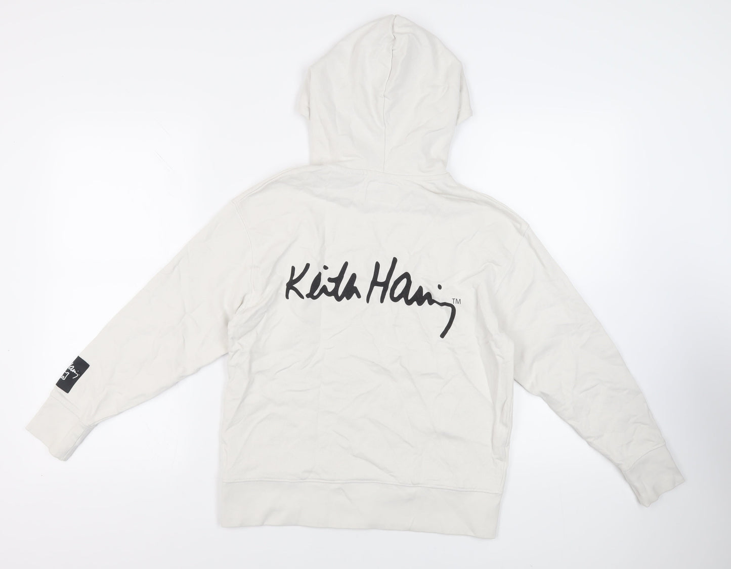 Zara Girls Ivory Cotton Pullover Hoodie Size 11-12 Years Pullover - Keith Han