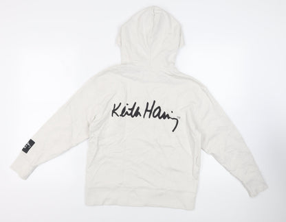 Zara Girls Ivory Cotton Pullover Hoodie Size 11-12 Years Pullover - Keith Han