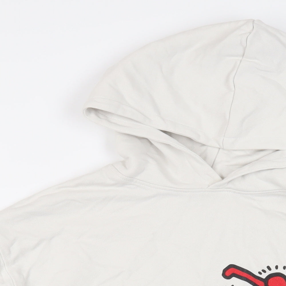 Zara Girls Ivory Cotton Pullover Hoodie Size 11-12 Years Pullover - Keith Han