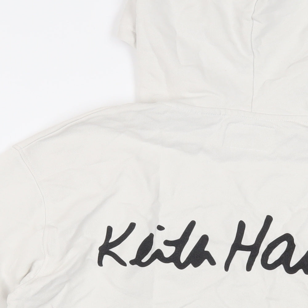 Zara Girls Ivory Cotton Pullover Hoodie Size 11-12 Years Pullover - Keith Han