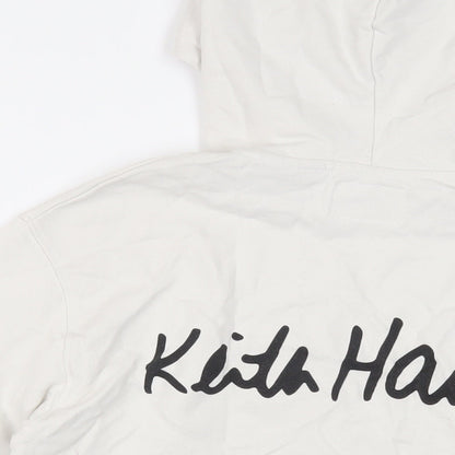 Zara Girls Ivory Cotton Pullover Hoodie Size 11-12 Years Pullover - Keith Han
