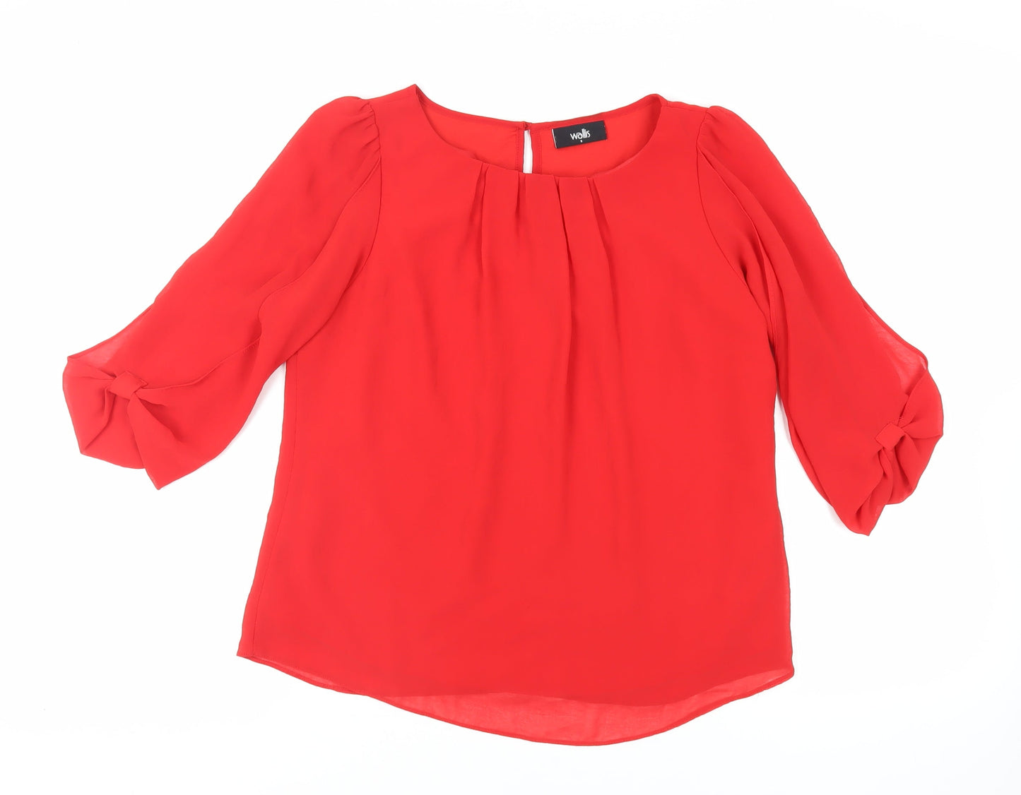 Womens UK Size S Wallis Red Basic Blouse