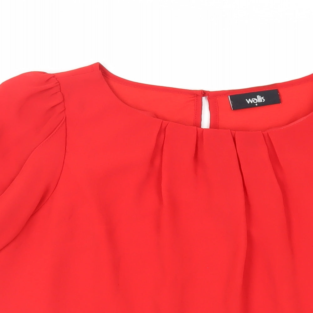 Womens UK Size S Wallis Red Basic Blouse