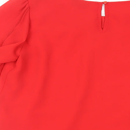 Womens UK Size S Wallis Red Basic Blouse