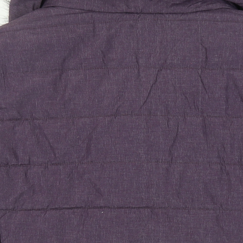RJR.John Rocha Womens Purple Quilted Jacket Size 20 Zip - Faux Fur Collar