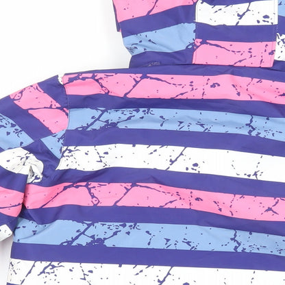 Crane Girls Multicoloured Striped Ski Jacket Jacket Size 7-8 Years Zip - Technical Outdoors Waterproof