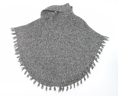 RJR.John Rocha Womens Grey Overcoat Poncho Size S Snap