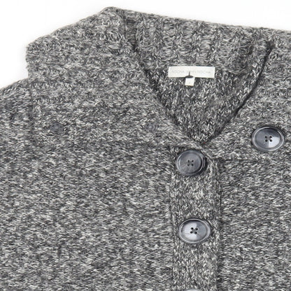 RJR.John Rocha Womens Grey Overcoat Poncho Size S Snap