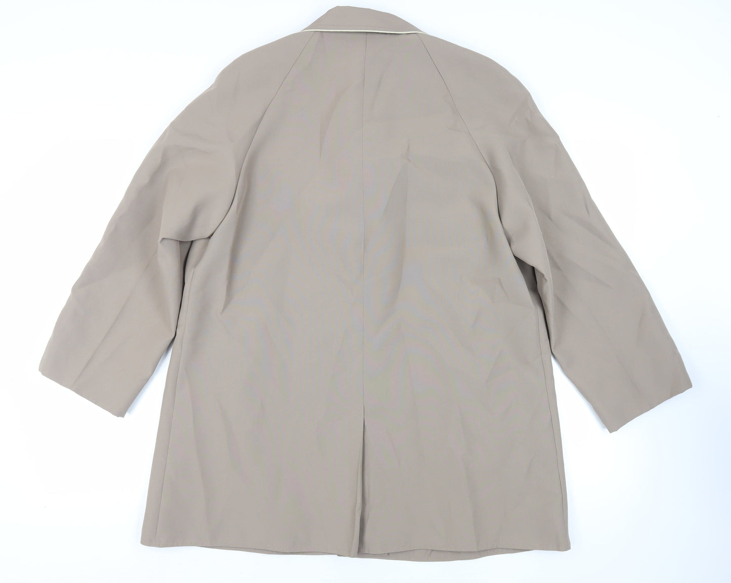 Ronald Skermer Womens Beige Overcoat Coat Size L Button - Vintage Lightweight