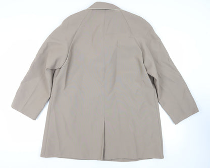 Ronald Skermer Womens Beige Overcoat Coat Size L Button - Vintage Lightweight