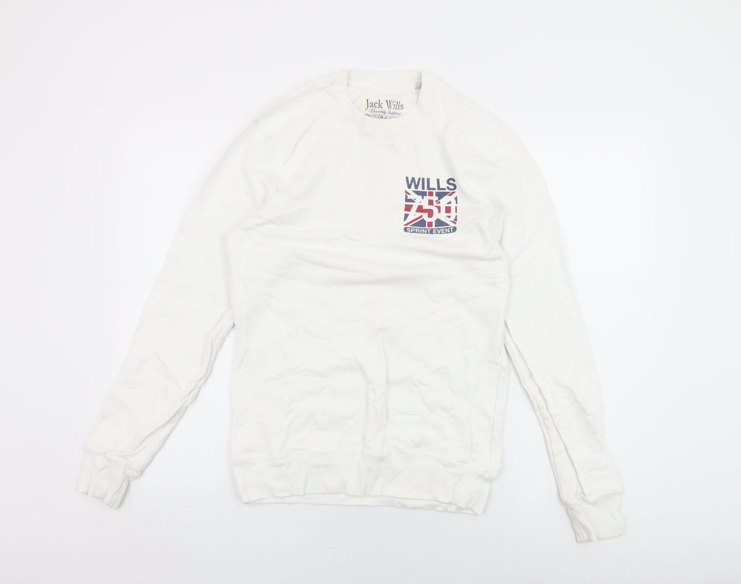 Mens UK Size XS Jack Wills White Pullover Sweatshirt