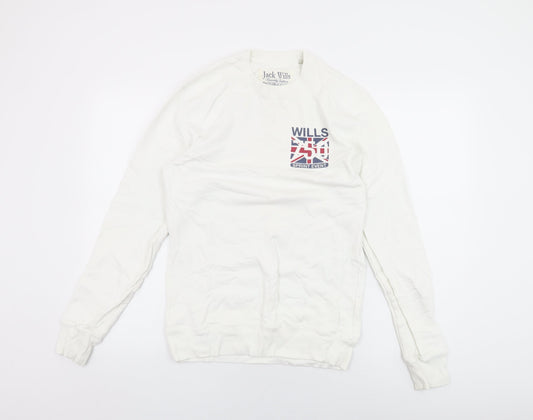 Mens UK Size XS Jack Wills White Pullover Sweatshirt