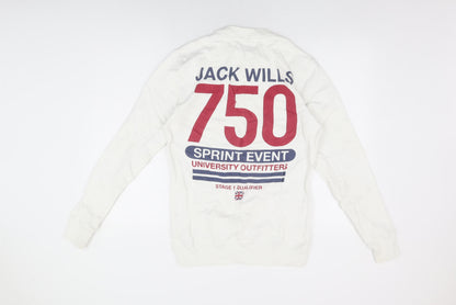 Mens UK Size XS Jack Wills White Pullover Sweatshirt