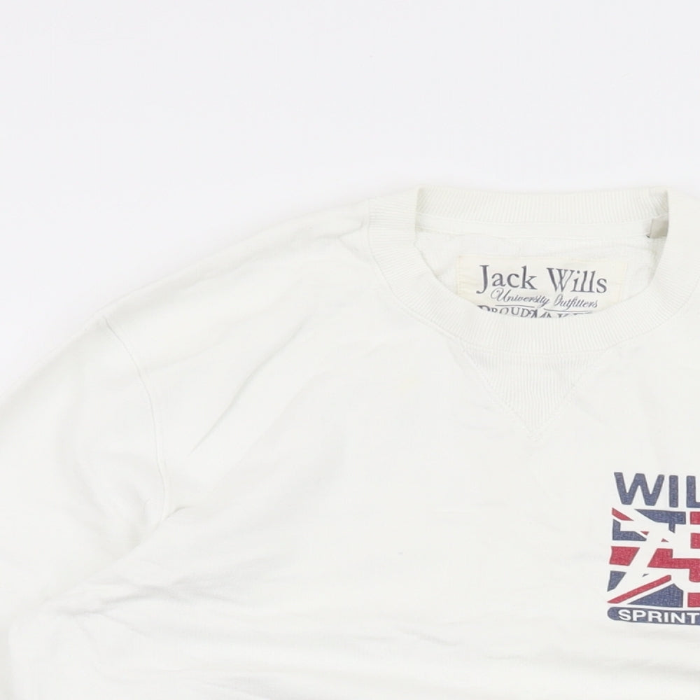 Mens UK Size XS Jack Wills White Pullover Sweatshirt
