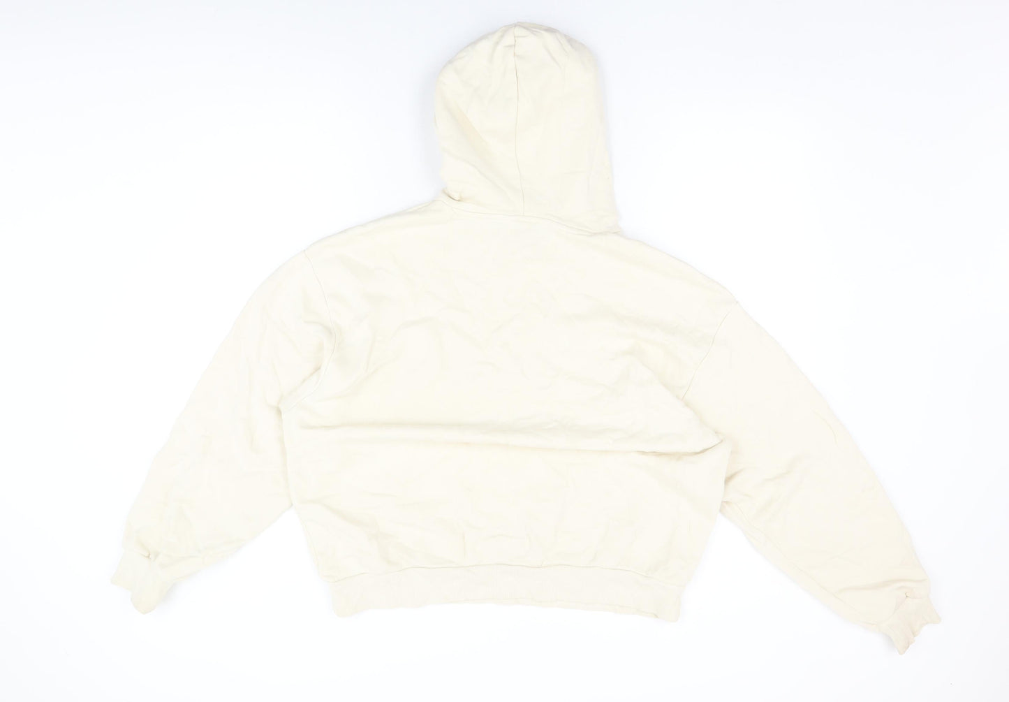 Monki Womens Ivory Cotton Pullover Hoodie Size L Pullover - Share Love