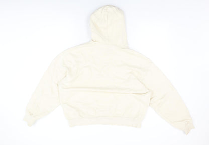 Monki Womens Ivory Cotton Pullover Hoodie Size L Pullover - Share Love