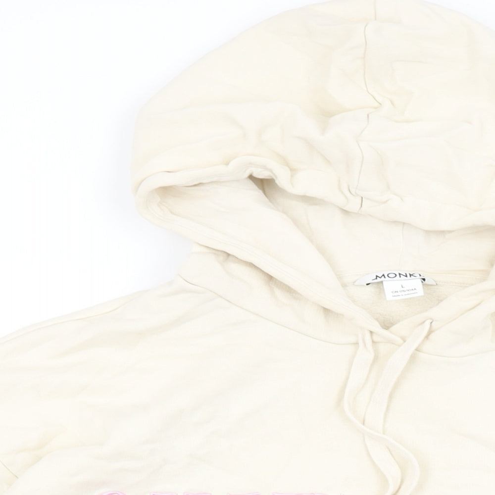 Monki Womens Ivory Cotton Pullover Hoodie Size L Pullover - Share Love