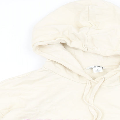 Monki Womens Ivory Cotton Pullover Hoodie Size L Pullover - Share Love