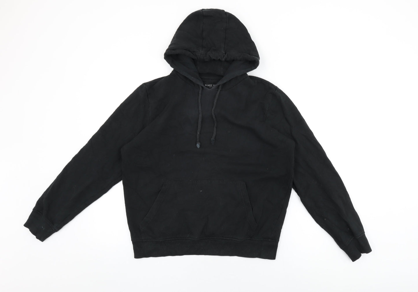 Brave Soul Womens Black Cotton Pullover Hoodie Size M Pullover