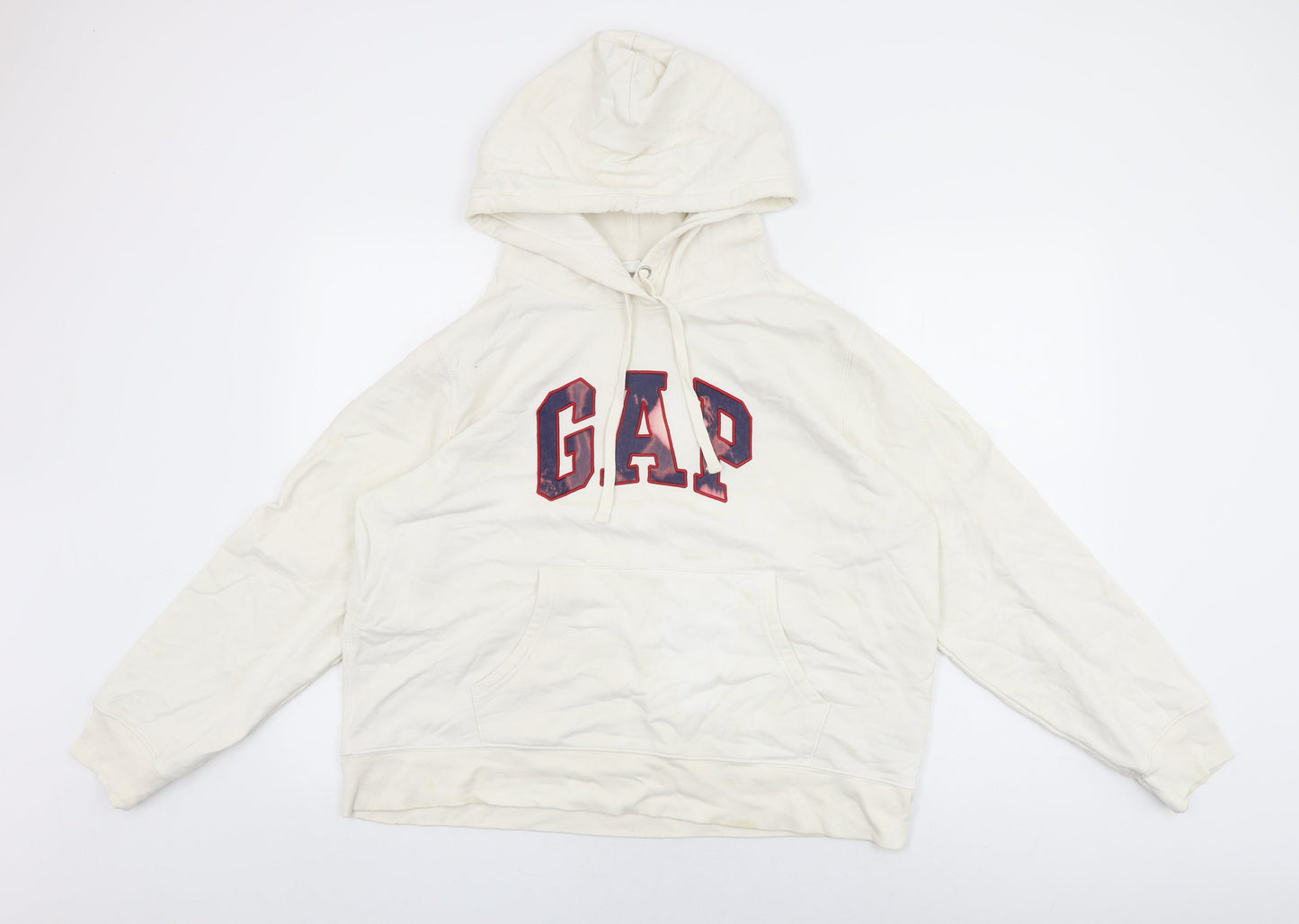 Gap Womens White Cotton Pullover Hoodie Size XL Pullover - Gap Logo