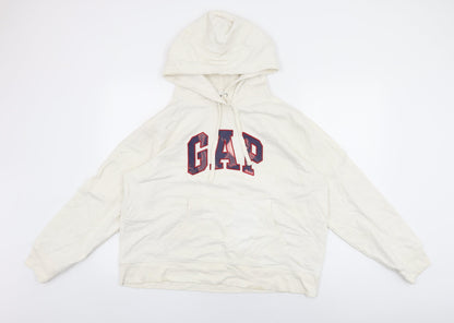 Gap Womens White Cotton Pullover Hoodie Size XL Pullover - Gap Logo