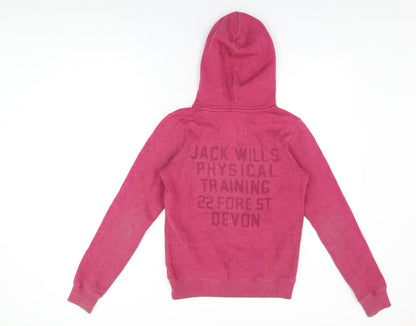 Womens UK Size 8 Jack Wills Pink Pullover Hoodie