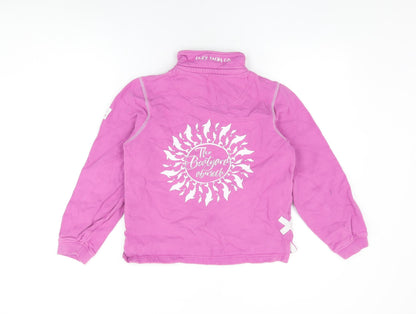 Lazy Jacks Girls Pink Cotton Pullover Sweatshirt Size 9-10 Years Zip - The Boatyard Abersoch