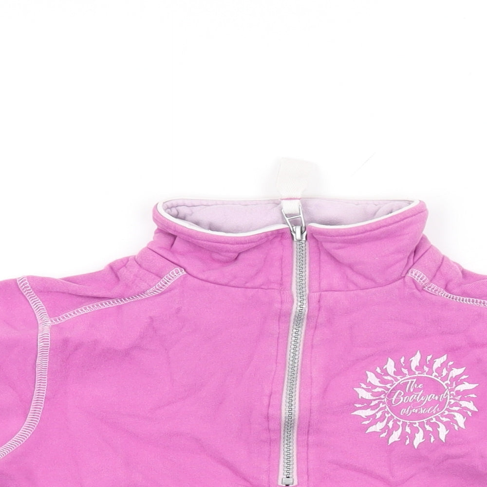Lazy Jacks Girls Pink Cotton Pullover Sweatshirt Size 9-10 Years Zip - The Boatyard Abersoch