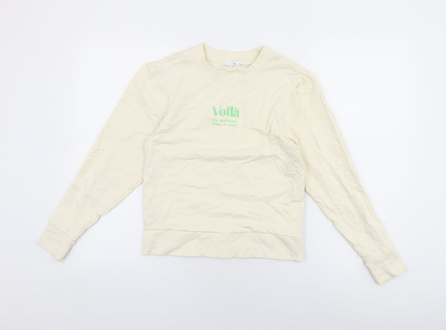 Mango Womens Ivory Cotton Pullover Sweatshirt Size XS Pullover - Voila