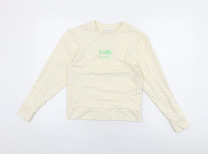 Mango Womens Ivory Cotton Pullover Sweatshirt Size XS Pullover - Voila