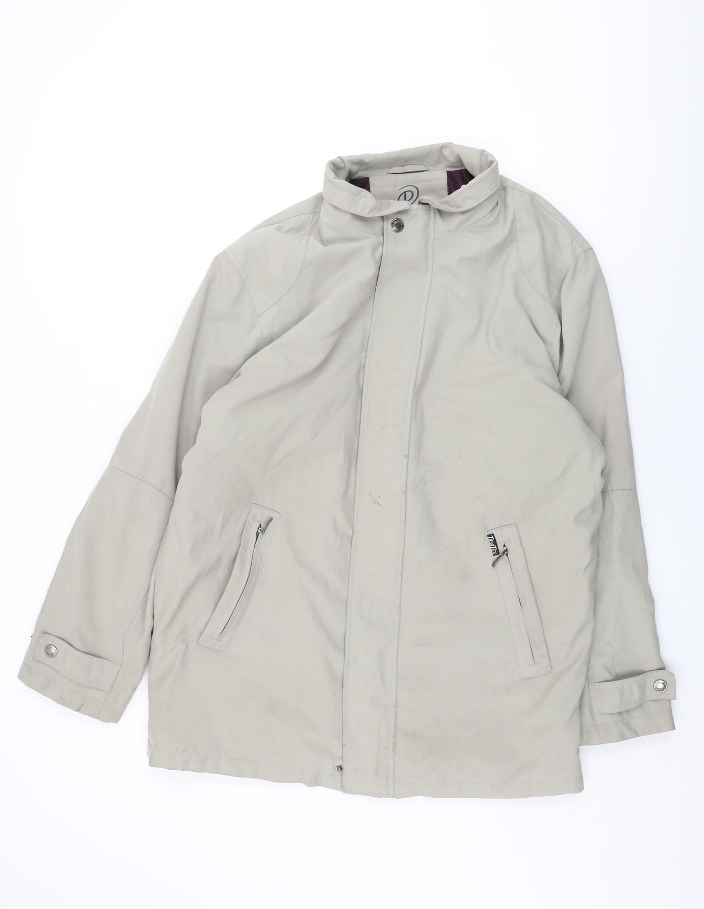 Douglas Womens Beige Overcoat Coat Size 14 Zip