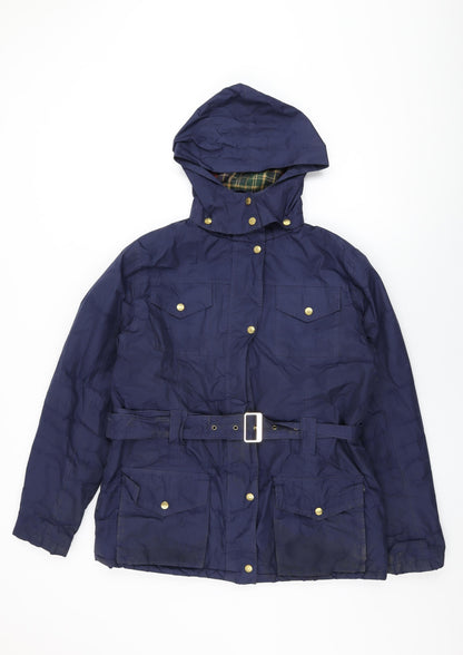 Country Estate Womens Blue Rain Coat Coat Size 14 Zip