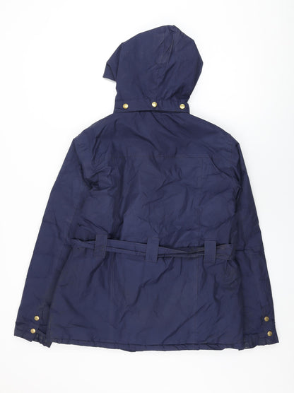 Country Estate Womens Blue Rain Coat Coat Size 14 Zip