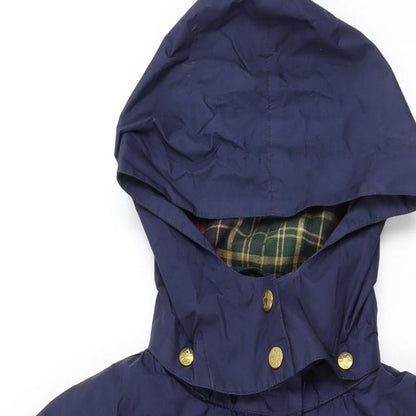 Country Estate Womens Blue Rain Coat Coat Size 14 Zip