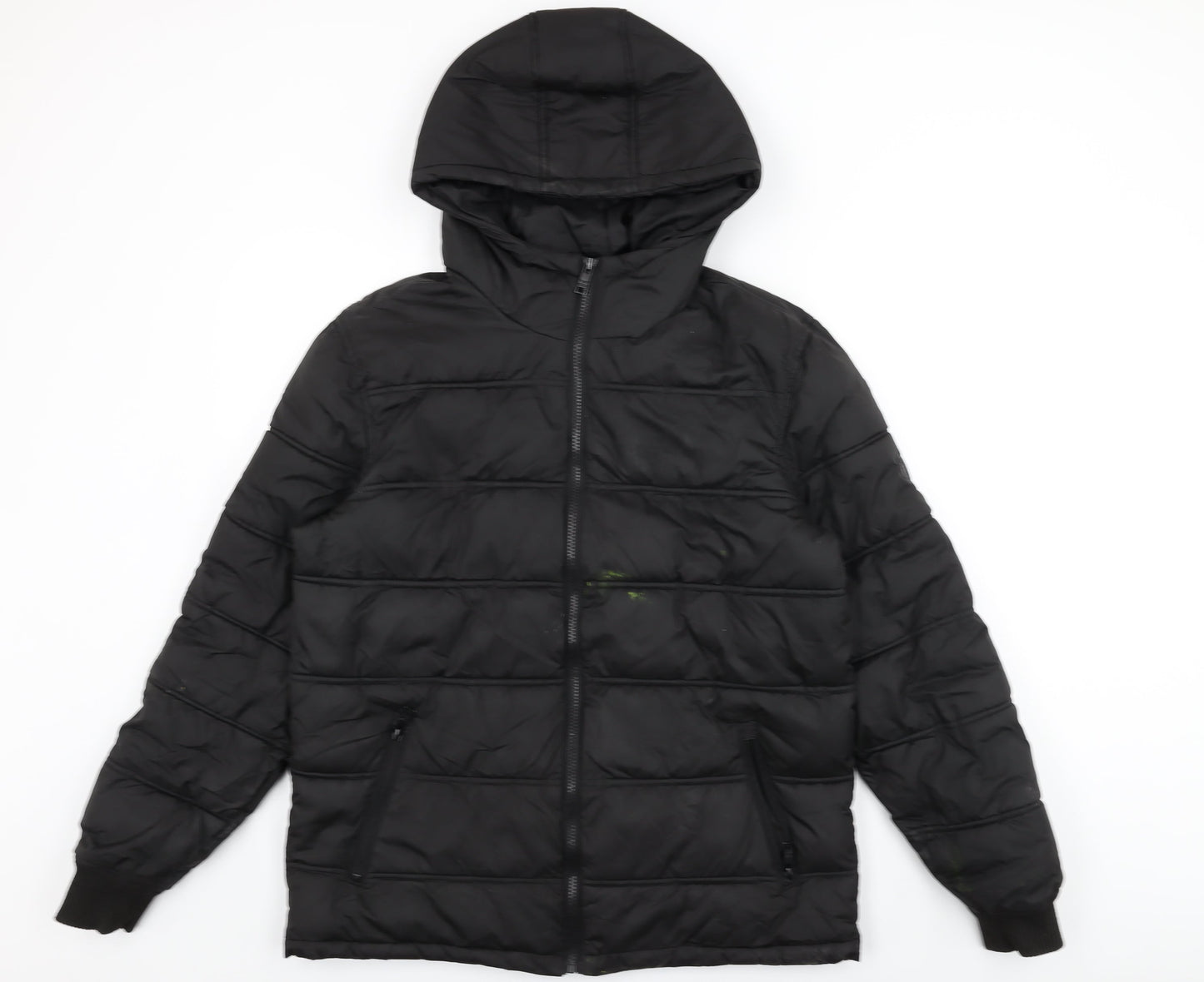Mens UK Size S Threadbare Black Puffer Jacket