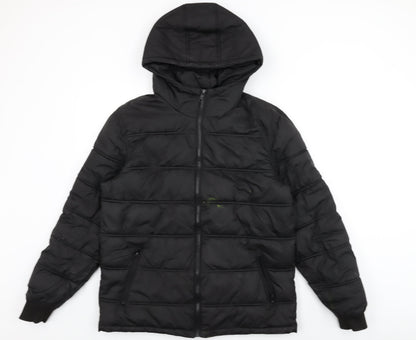 Mens UK Size S Threadbare Black Puffer Jacket