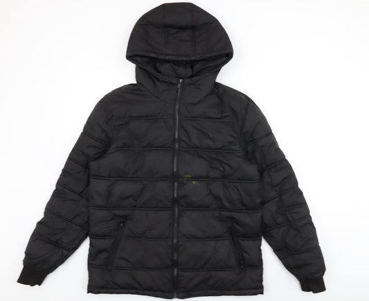 Mens UK Size S Threadbare Black Puffer Jacket