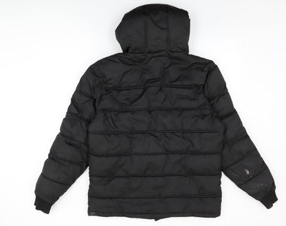 Mens UK Size S Threadbare Black Puffer Jacket
