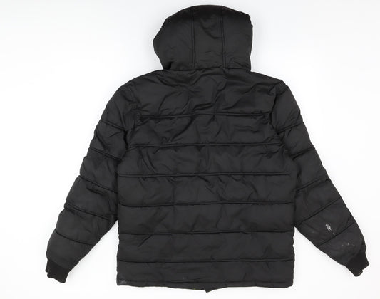Mens UK Size S Threadbare Black Puffer Jacket
