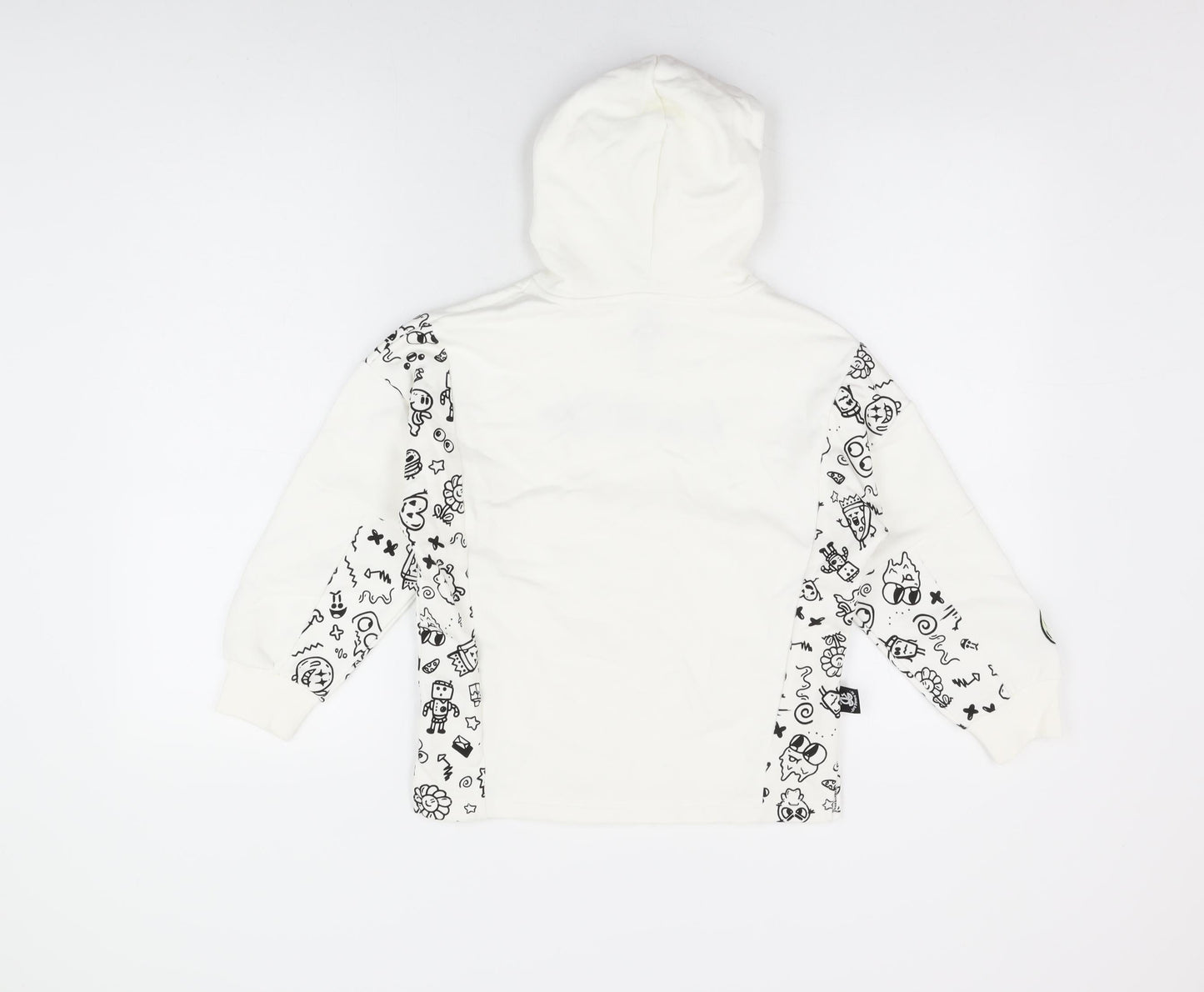 The Doodle Boy Boys White Cotton Pullover Hoodie Size 7-8 Years Pullover - You Are Not Alone
