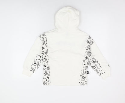 The Doodle Boy Boys White Cotton Pullover Hoodie Size 7-8 Years Pullover - You Are Not Alone