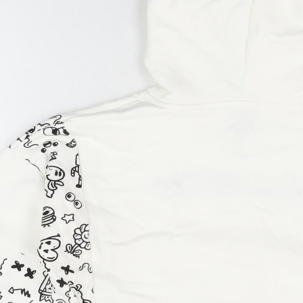 The Doodle Boy Boys White Cotton Pullover Hoodie Size 7-8 Years Pullover - You Are Not Alone