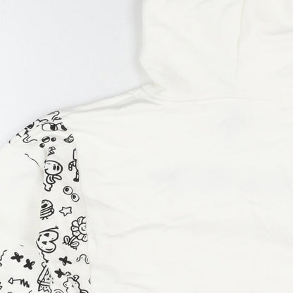 The Doodle Boy Boys White Cotton Pullover Hoodie Size 7-8 Years Pullover - You Are Not Alone