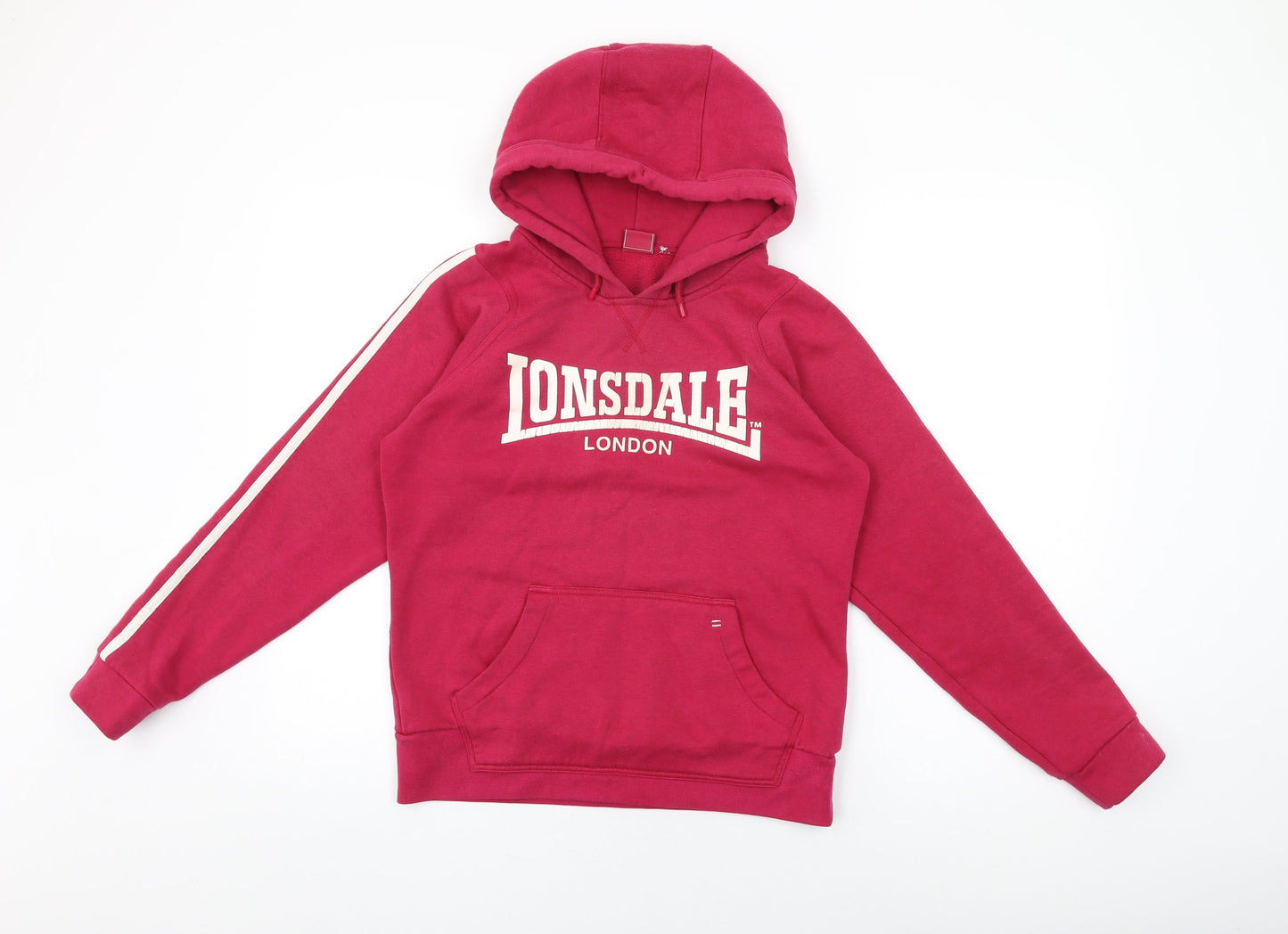 Lonsdale Womens Pink Cotton Pullover Hoodie Size 10 Pullover