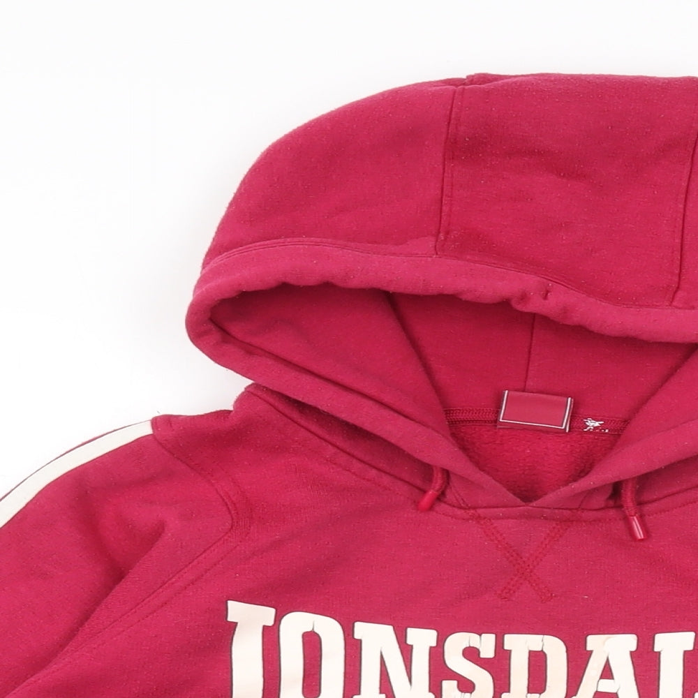 Lonsdale Womens Pink Cotton Pullover Hoodie Size 10 Pullover
