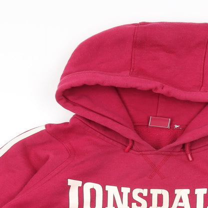 Lonsdale Womens Pink Cotton Pullover Hoodie Size 10 Pullover