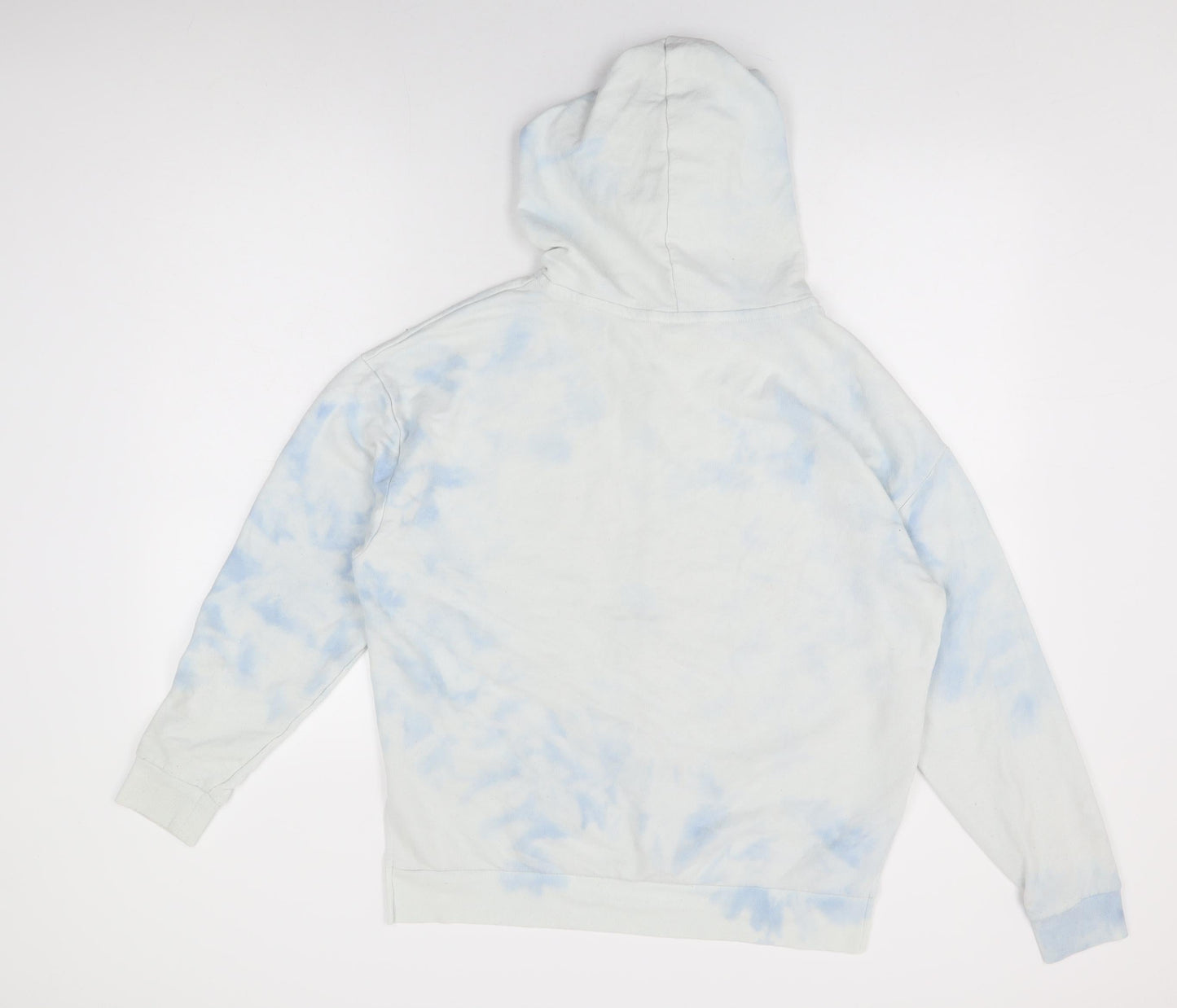 PINK Womens White Geometric Cotton Full Zip Hoodie Size S Zip - Tie Dye, PINK Logo